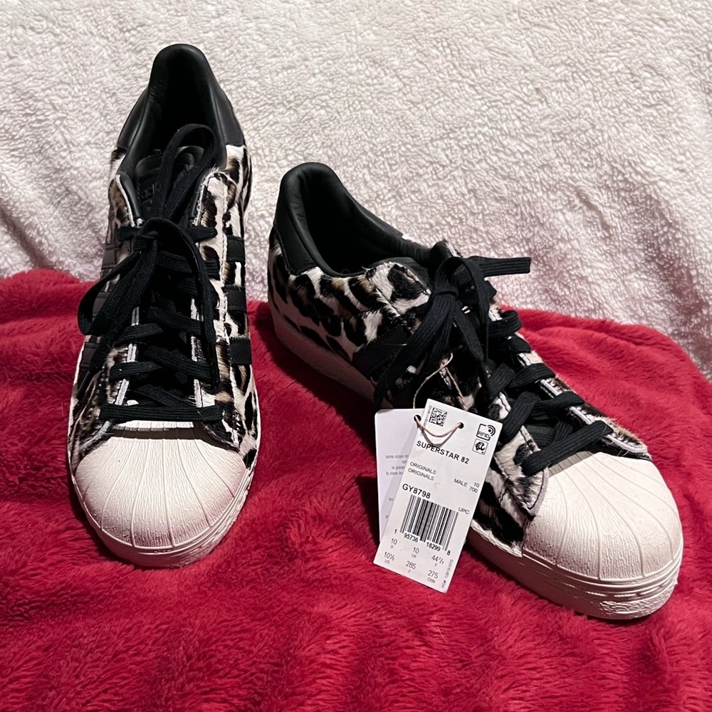 Adidas Black and White Leopard Print Women's Sneakers